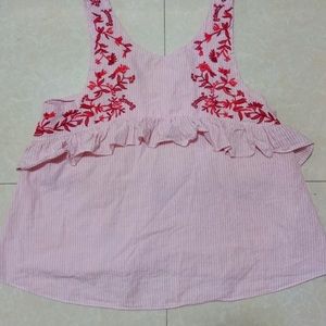Zara embroidered top